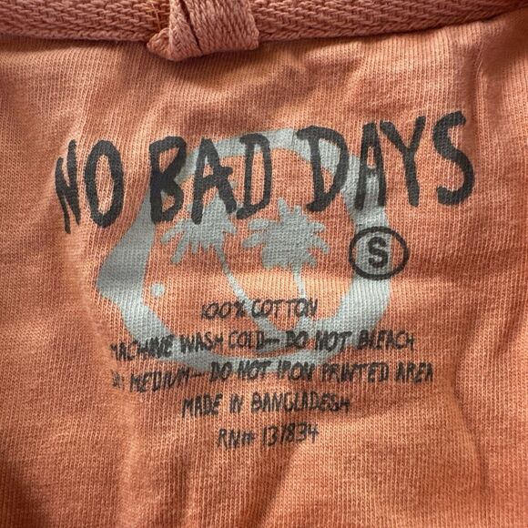 No Bad Days Orange Retro Positive Vibes Island Graphic Short Sleeve Men's Sz S - Picture 13 of 16